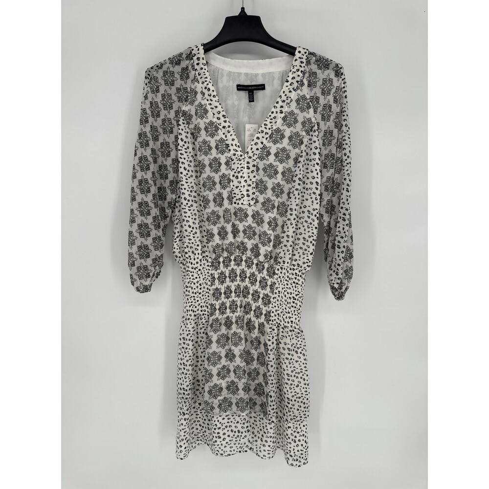 White House Black Market Womens Mixed Print Tiered Blouson Dress Size XS